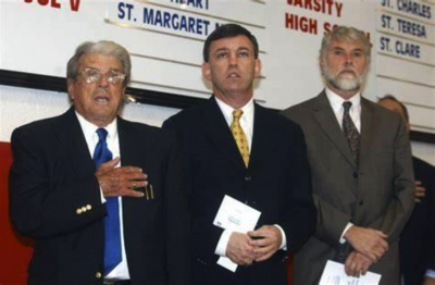 GENOVESE SI Sports Hall of Fame inductee Peter Whitehouse (R) with fellow honorees George Genovese and Teddy Atlas.
